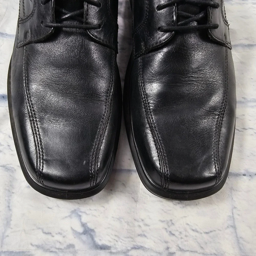 ECCO Helsinki Oxford Shoes Mens 45 US Black Leather Bicycle Toe Derby Dress Shoe